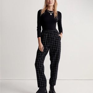 Madewell Huston Pull-On Tapered Pants in Plaid